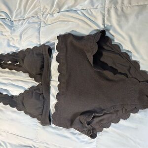 Beach joy two piece black bikini with med top and large bottoms